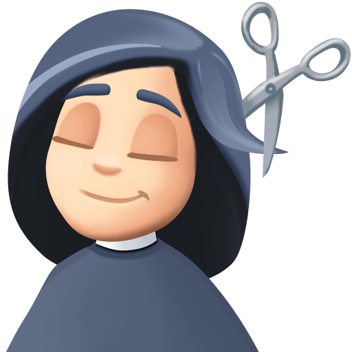 Kvinne som får hårklipp: hudtype 1–2 for Facebook 15.0