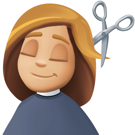 Woman Getting Haircut: Medium-Light Skin Tone for Facebook 15.0