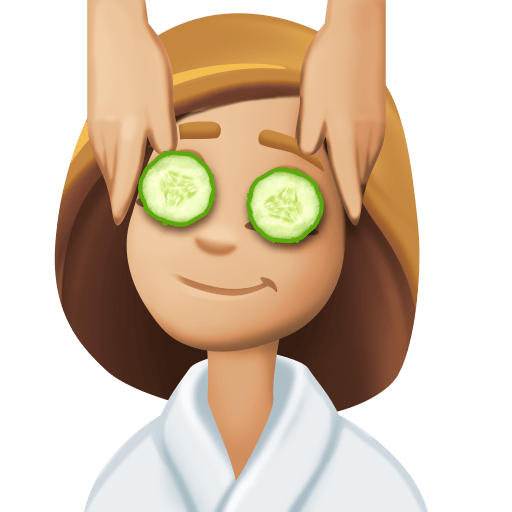 Người phụ nữ được xoa bóp mặt: màu da sáng trung bình cho Facebook 15.0