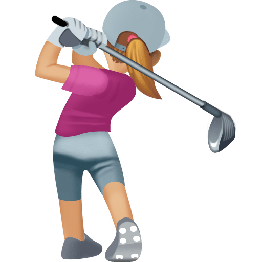 Dona jugant al golf: pell mitjana-clara per Facebook 15.0