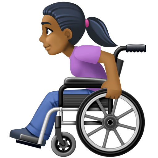 Kvinna i manuell rullstol: mellanmörk hy för Facebook 15.0