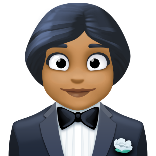 Vrouw in smoking: donkergetinte huidskleur voor Facebook 15.0