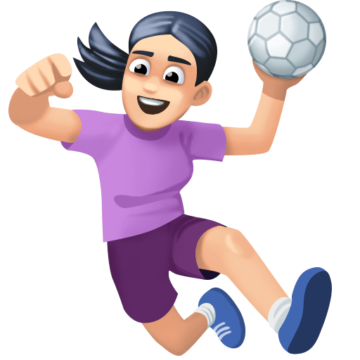 Hentbol oynayan kadın: açık cilt tonu için Facebook 15.0