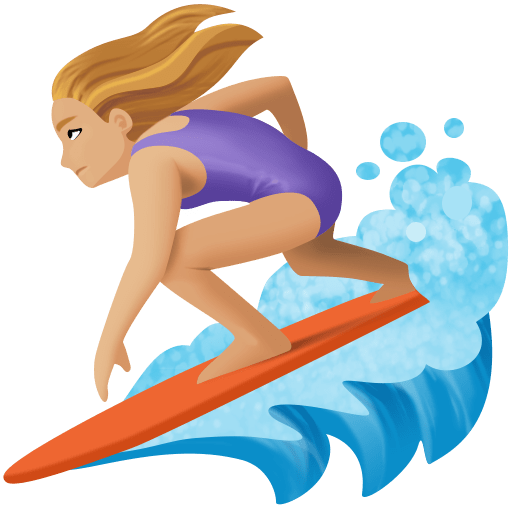 Surfující žena: Středně světlý odstín pleti pro Facebook 15.0