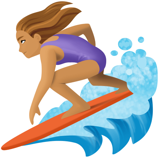 Sörf yapan kadın: orta cilt tonu için Facebook 15.0