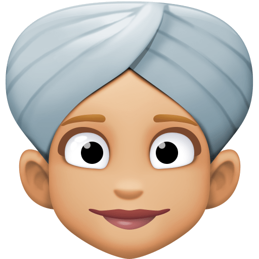 Žena s turbanem na hlavě: Středně světlý odstín pleti pro Facebook 15.0