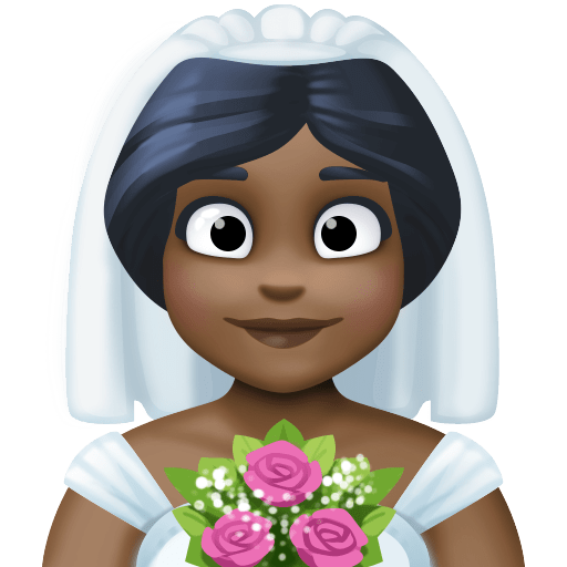 Woman with Veil: Dark Skin Tone for Facebook 15.0