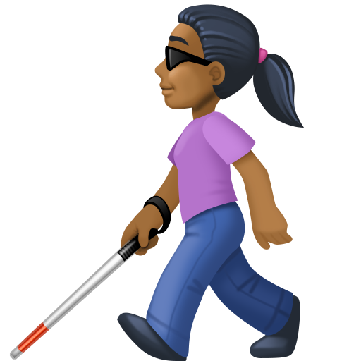 Femme Avec Canne Blanche: Peau Mate pour Facebook 15.0