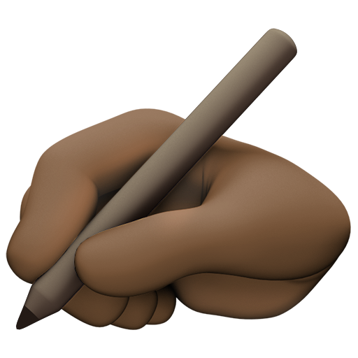 יד כותבת: גוון עור כהה עבור Facebook 15.0