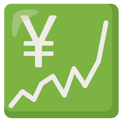 גרף עולה עם סימן ין עבור Google 16.0