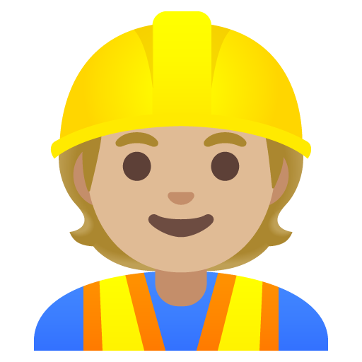 Treballador de la construcció: pell mitjana-clara per Google 16.0