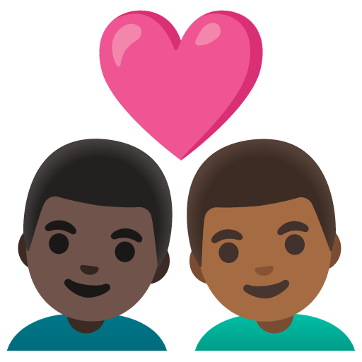 Par med hjerte: mand, mand, mørk teint og medium til mørk teint for Google 16.0