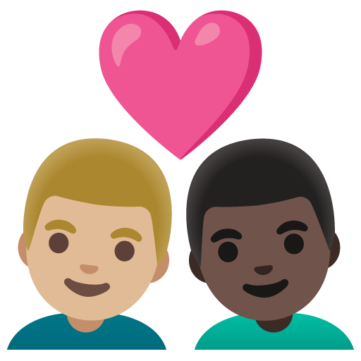 Coppia Con Cuore: Uomo, Uomo, Carnagione Abbastanza Chiara, Carnagione Scura per Google 16.0