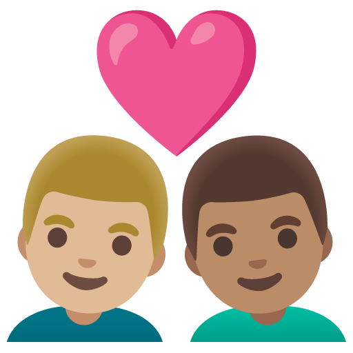 Par med hjerte: mand, mand, medium til lys teint og medium teint for Google 16.0