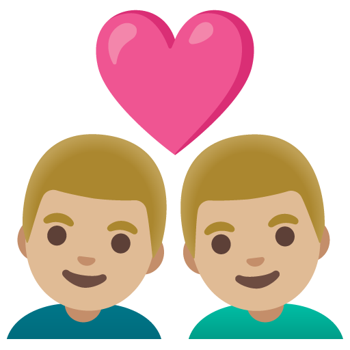 Par med hjerte: mand, mand og medium til lys teint for Google 16.0