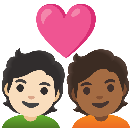 Coppia Con Cuore: Persona, Persona, Carnagione Chiara, Carnagione Abbastanza Scura per Google 16.0