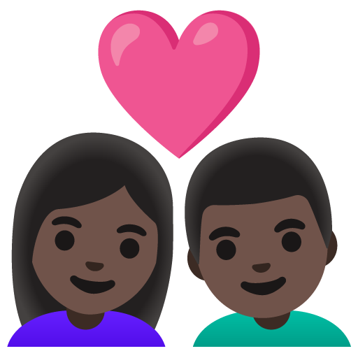 Pár se srdcem: Žena, muž, tmavý odstín pleti pro Google 16.0