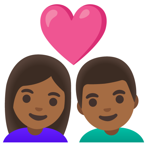 Couple Avec Cœur: Femme, Homme, Peau Mate pour Google 16.0