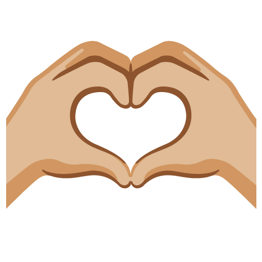 Handen in de vorm van een hart: lichtgetinte huidskleur voor Google 16.0