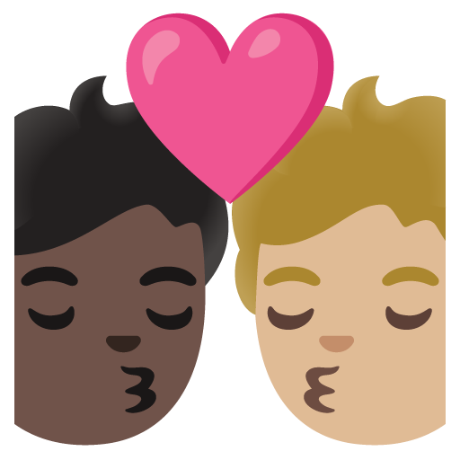 Φιλί: ενήλικας, ενήλικας, σκούρος τόνος δέρματος, μεσαίος-ανοιχτόχρωμος τόνος δέρματος για Google 16.0