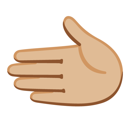 Linke Hand: Mittelhelle Hautfarbe für Google 16.0