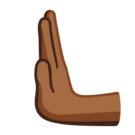 Skubbende hånd til venstre: Mellem-mørk hudfarve for Google 16.0