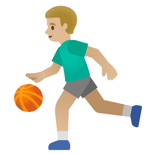 Pria memantulkan bola: warna kulit cerah-sedang untuk Google 16.0