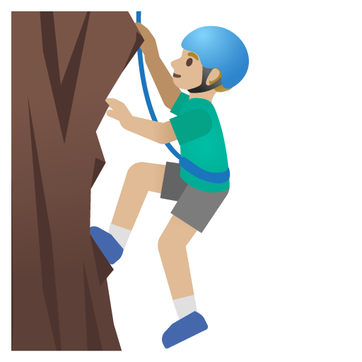 Google 16.0의 경우 클라이밍하는 남자: 연한 갈색 피부