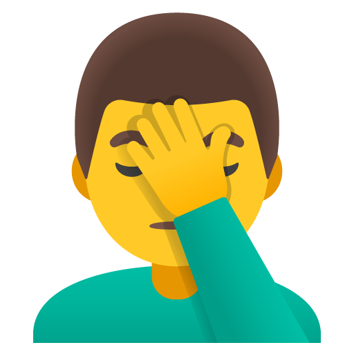 Lelaki menepuk muka untuk Google 16.0