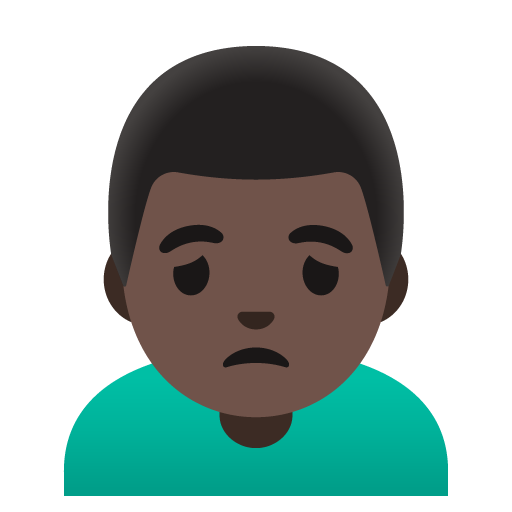 Lelaki berkerut dahi: ton kulit gelap untuk Google 16.0