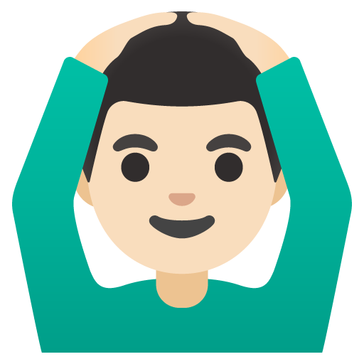 Home que fa un gest d'acord: pell clara per Google 16.0