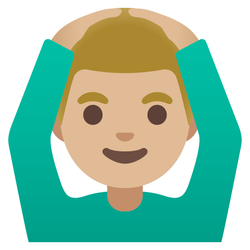 Mann Mit Händen Auf Dem Kopf: Medium Til Lys Teint für Google 16.0