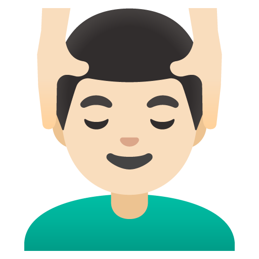 Pria dipijat kepalanya: warna kulit cerah untuk Google 16.0