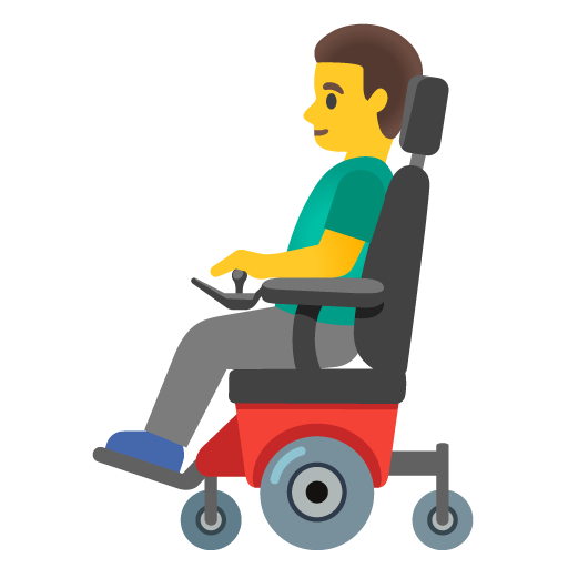 Muž na motorovém vozíku pro Google 16.0