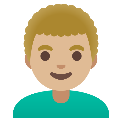 Mies: Keskivaalea ihonväri, kiharat hiukset varten Google 16.0