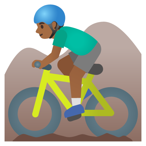 Ciclisme de muntanya per a homes: to de pell mig fosc per Google 16.0