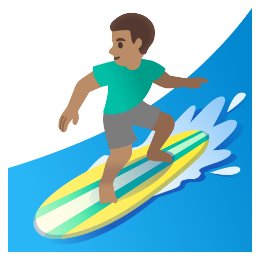 第男生冲浪: 中等肤色号为第Google 16.0号