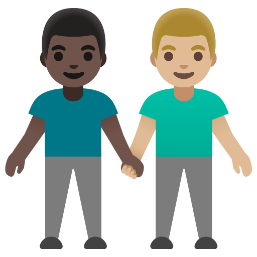 Deux Hommes Se Tenant La Main: Peau Foncée, Peau Moyennement Claire pour Google 16.0