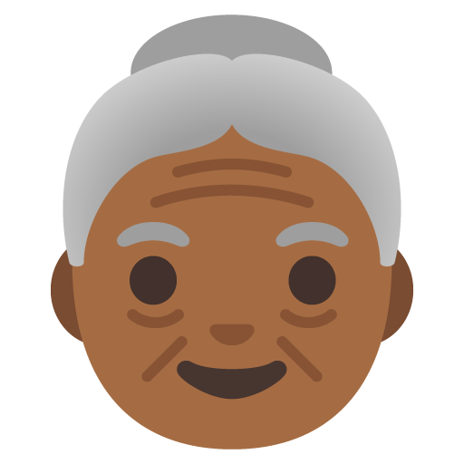 Old Woman: Medium-Dark Skin Tone for Google 16.0