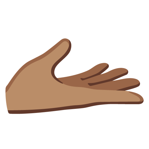 Mano Con La Palma Hacia Arriba: Tono De Piel Medio para Google 16.0