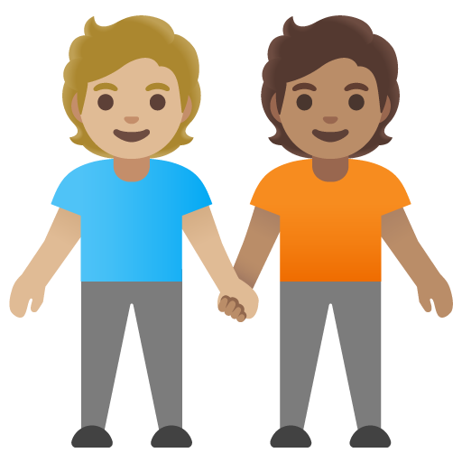 Hai người nắm tay: màu da sáng trung bình và màu da trung bình cho Google 16.0