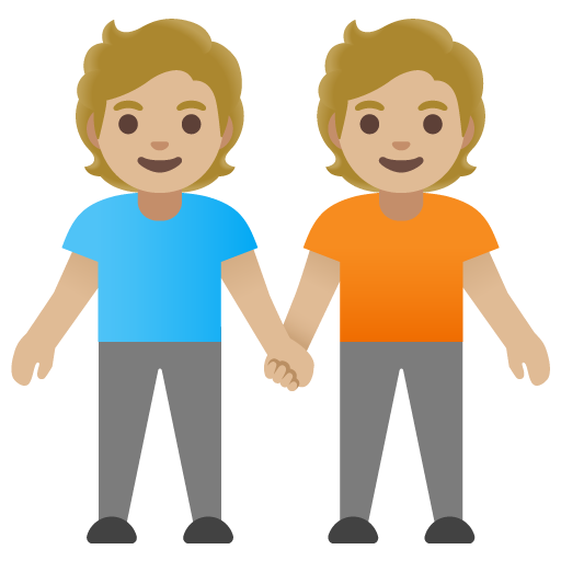 Lidé držící se za ruce: Středně světlý odstín pleti pro Google 16.0