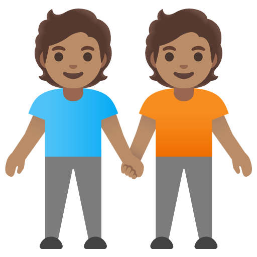 Oameni care se țin de mână: Ton mediu al pielii pentru Google 16.0