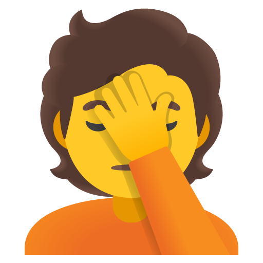 Person Facepalming for Google 16.0