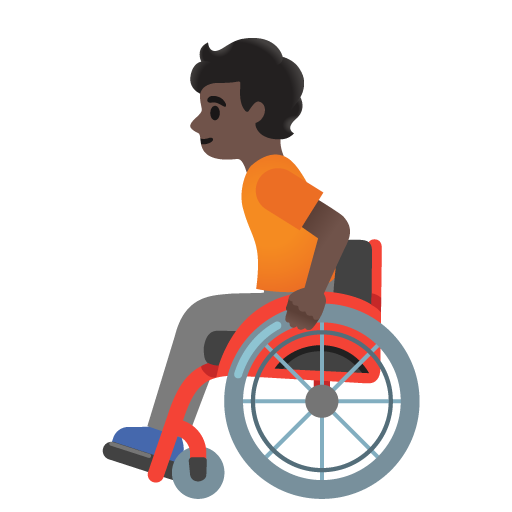 Personne En Fauteuil Roulant Manuel: Peau Foncée pour Google 16.0