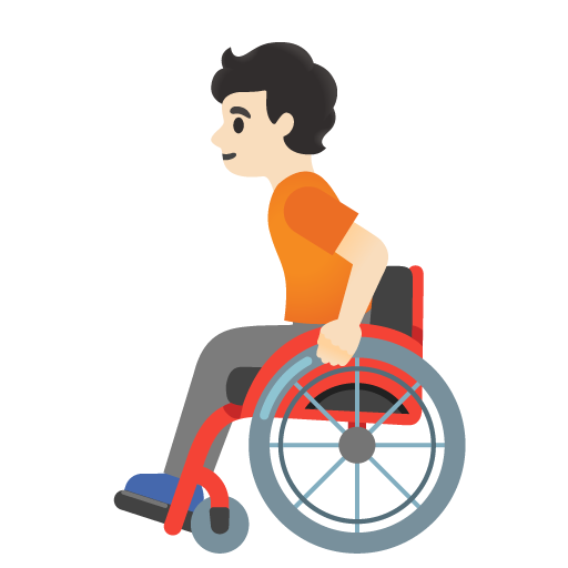 Osoba na wózku inwalidzkim: karnacja jasna dla Google 16.0