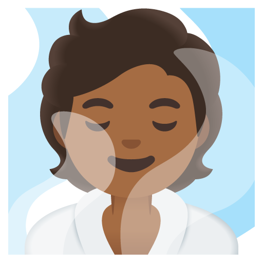 Orang dalam bilik berwap: ton kulit sederhana gelap untuk Google 16.0