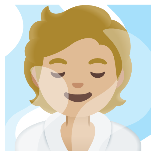 Osoba w zaparowanym pomieszczeniu: karnacja średnio jasna dla Google 16.0