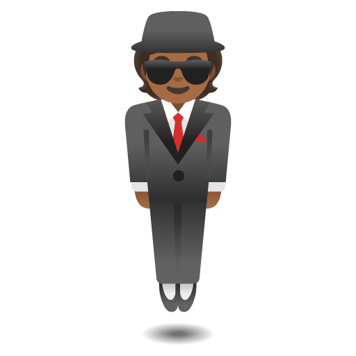 Osoba v obleku levituje: Středně tmavý odstín pleti pro Google 16.0