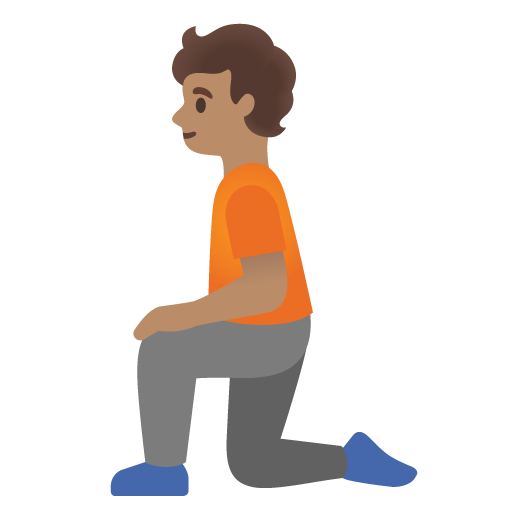 Klečící osoba: Střední odstín pleti pro Google 16.0